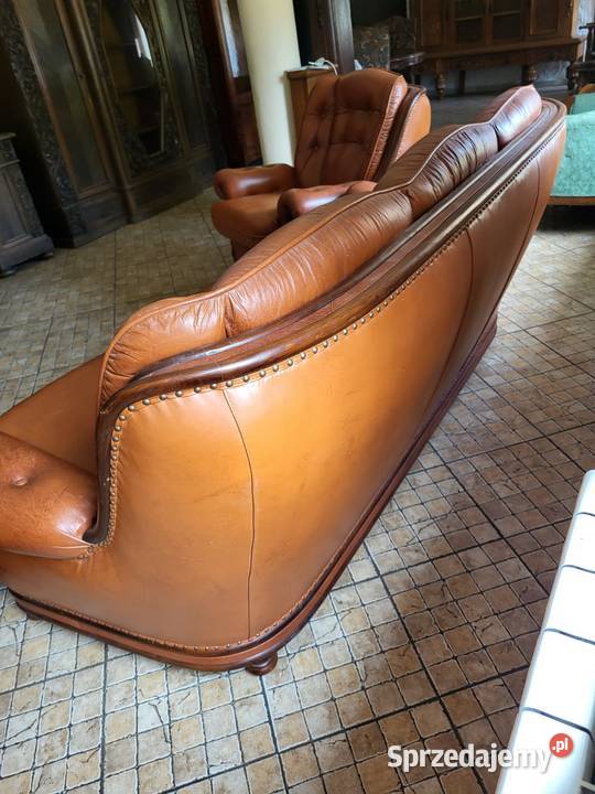 Wypoczynek skórzany kanapa 3 osobowa z dwoma Rybnik