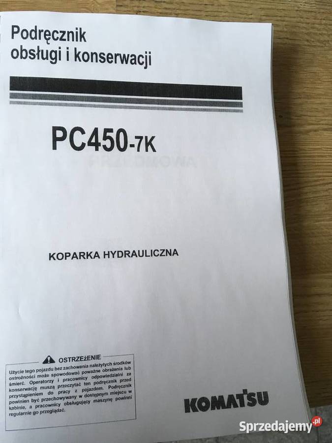 dtr instrukcja obsługi koparka komatsu PC4507K i zachodniopomorskie