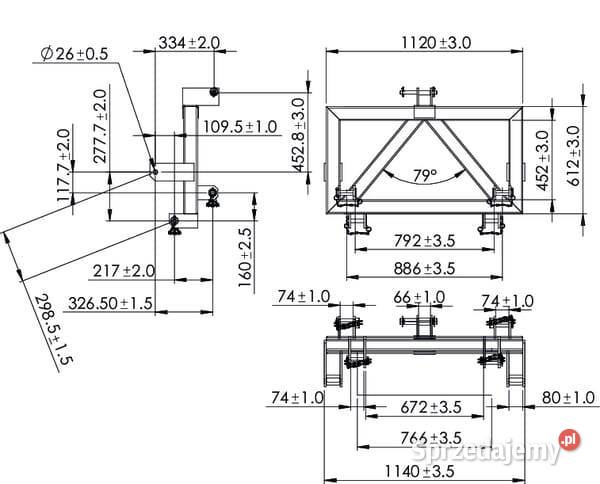 Trójpunktowy adapter do normy Euro TL150852 Kamionna