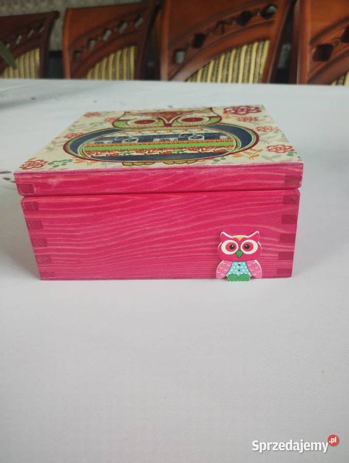 Piękna szkatułka decoupage z sową Dekoracje i ozdoby Bochnia