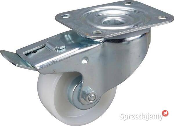 Koło skrętne poliamidowe 80x34 mm z hamulcem Kamionna