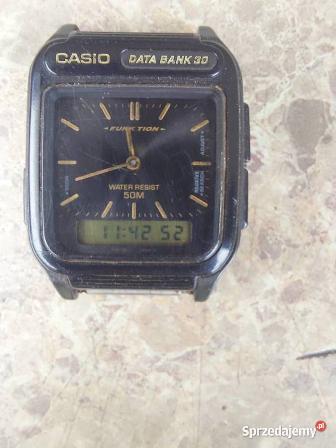 Stary zegarek naręczny Casio Data Bank 30 FKT100 Tczew