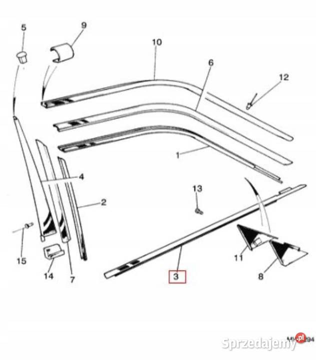 LISTWA DRZWI LEWY PRZÓD JAGUAR XJ6 8487