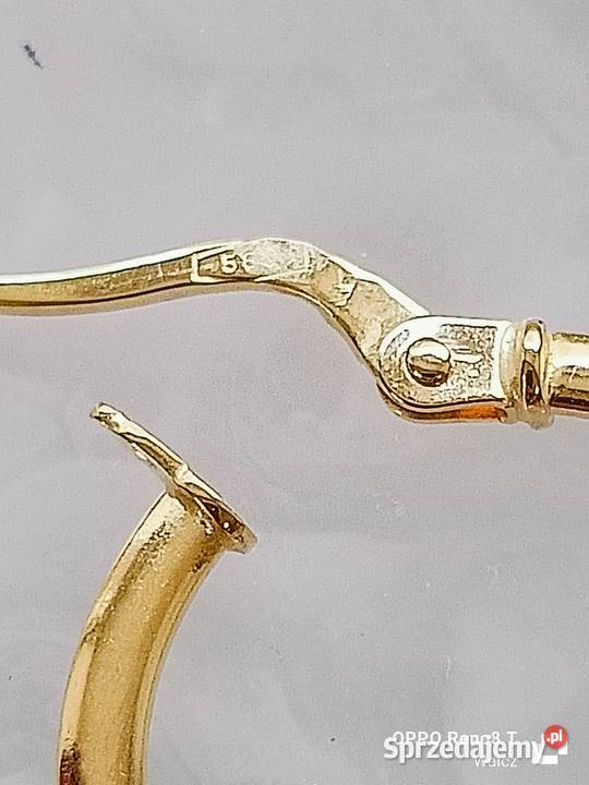 Złote Nowe kolczyki płaskie śred19mmpr585 Kolczyki