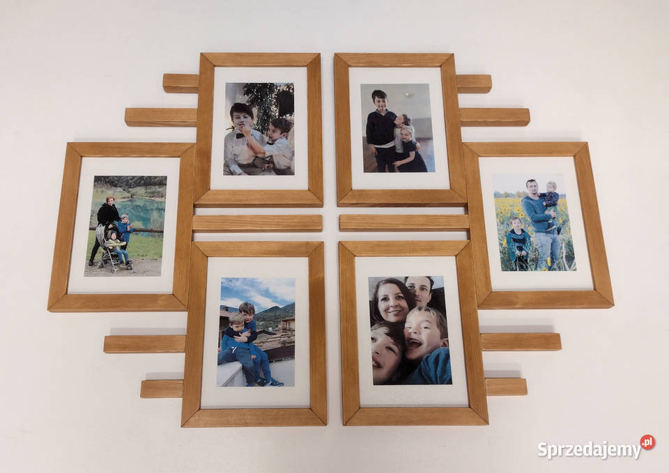 Drewniana Multirama Ramka na 6 zdjęć 15X21 Ramki i ramy Szczecin