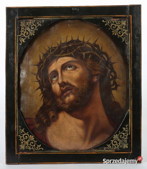 Obraz Jezusa Ecce Homo wg Guido Reni XIX wiek Poznań