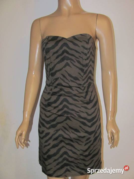 sukienka w cętki Amisu kolor IVY GREEN zgniła Zamość