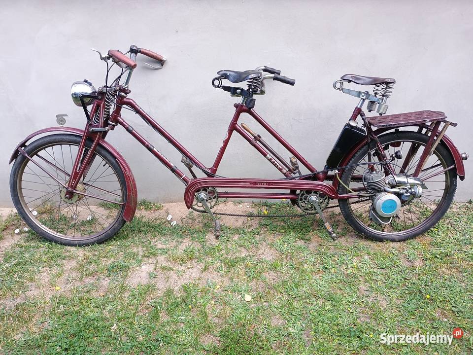Rower Cito tandem z silnikiem Maw zabytkowy motorower Kurzętnik
