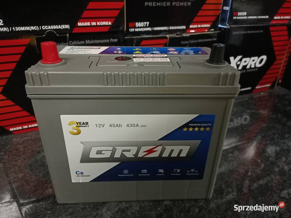 Akumulator GROM Premium 45Ah 430A Japan LEWY Grudziądz