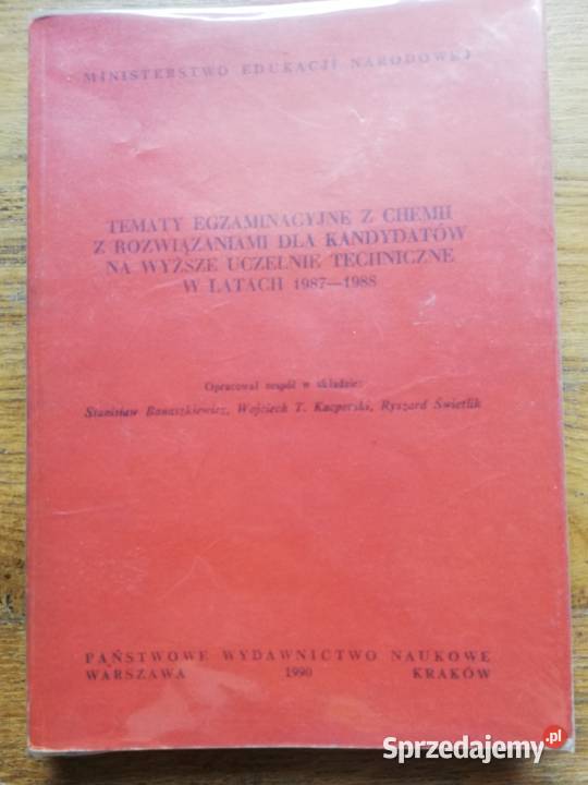 Tematy egzaminacyjne z chemii Banaszkiewicz małopolskie Kraków
