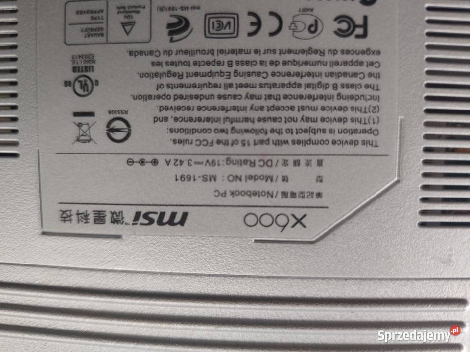 Laptop MSI Złota sprzedam