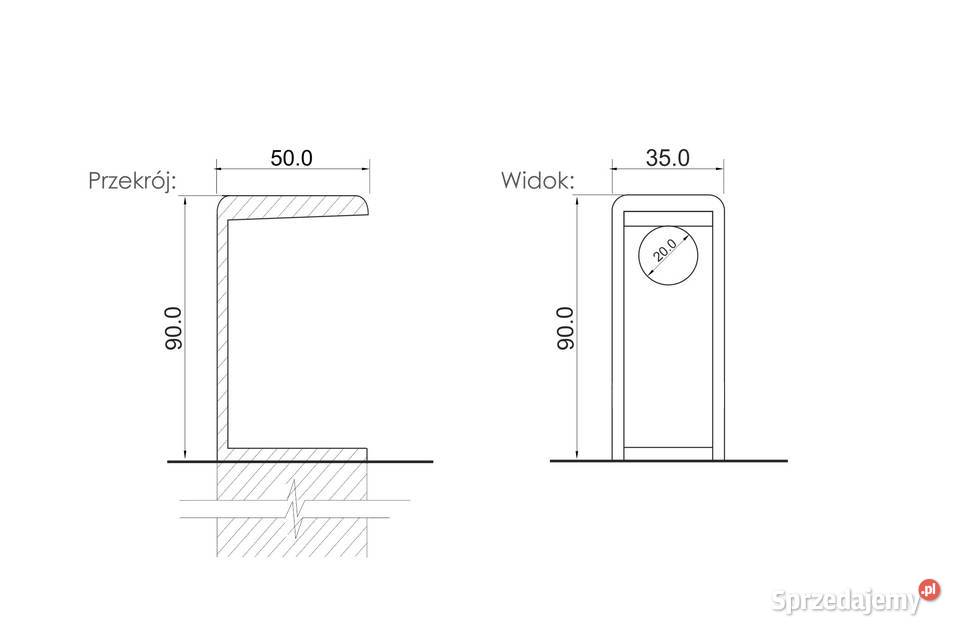 Betonowy kosz na śmieci Cubico