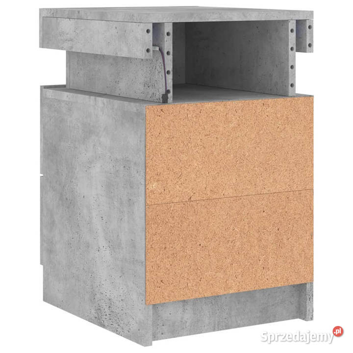 Szafki nocne z LED 2 szarość betonu 35x39x55 Warszawa