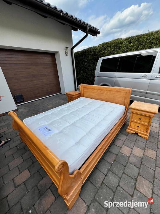 Piekne Dębowe łóżko materac 2 szafki nocne Katowice