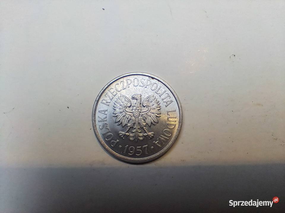 20gr 1957r PRL szeroka data bez znaku mennicy Warszawa
