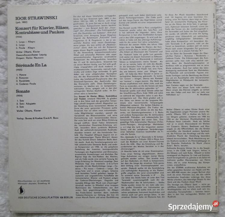 Płyta winylowa LP I Strawiński Koncert na Warszawa