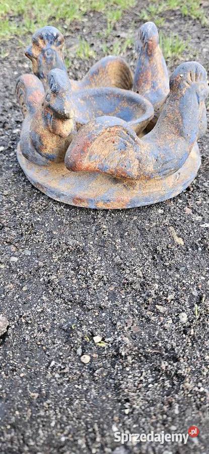 Stare metalowe zabytkowe poidełko ptaków zachodniopomorskie Barlinek