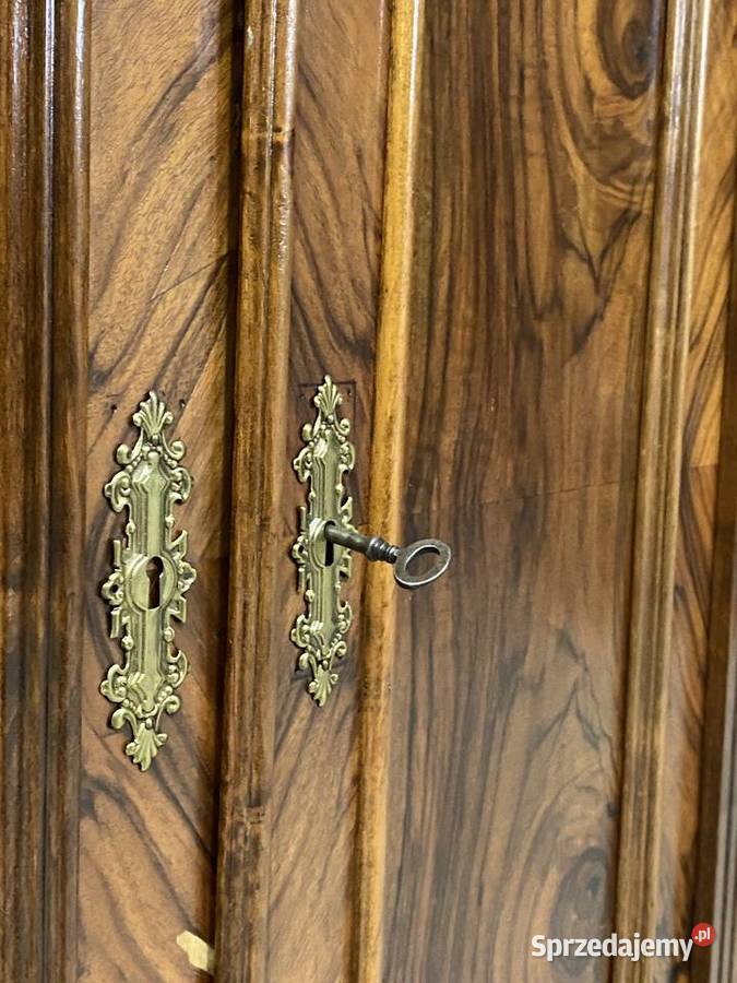 Szafka eklektyczna z nadstawką orzech ok 1900 r Budno