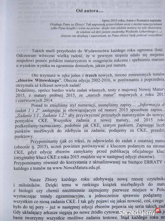 Biologia witowski unikatowe książki mazowieckie Warszawa sprzedam