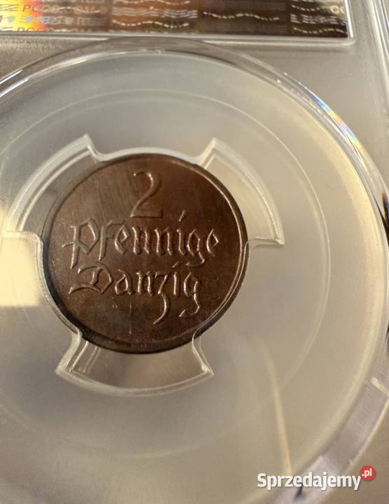 Monety 2 Fenigi 1923 PCGS MS65 Antyki Giezkowo sprzedam