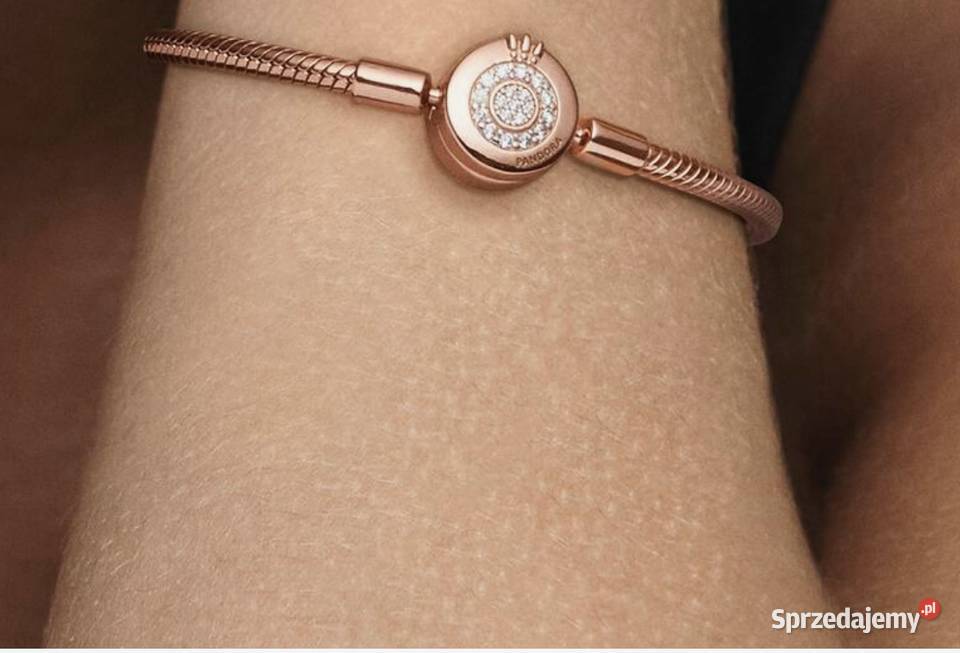 Rose Gold Pandora Moments bransoletka 3 charmsy Warszawa