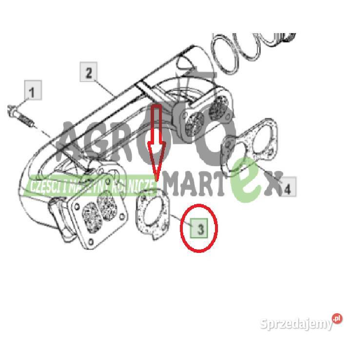 RE62777 R521438 USZCZELKA KOLEKTORA WYDECHOWEGO Wichrów