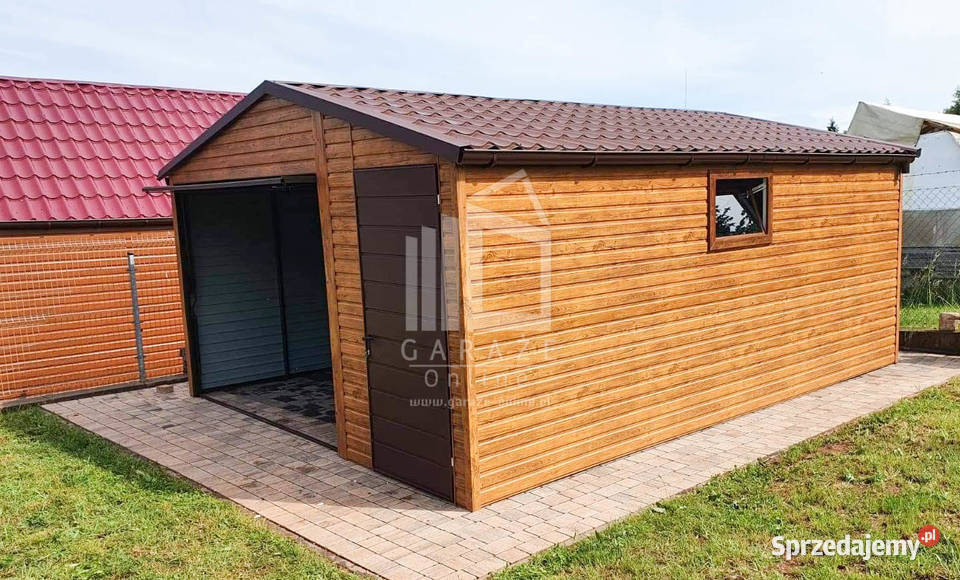 GARAŻ BLASZANY 45m x 6m blachodachówka drzwi Gdów