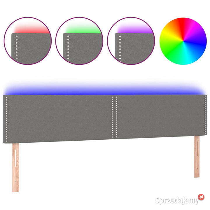 Zagłówek do łóżka z LED ciemnoszary 180x5x7888 Warszawa