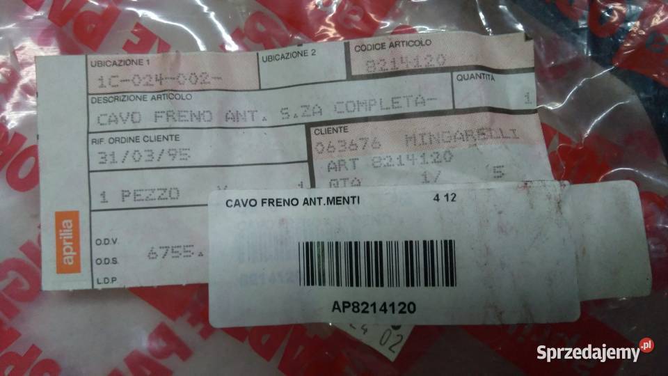 LINKA HAMULCA PRZÓD ORGINAŁ APRILIA SCARABEO podlaskie Bielsk Podlaski