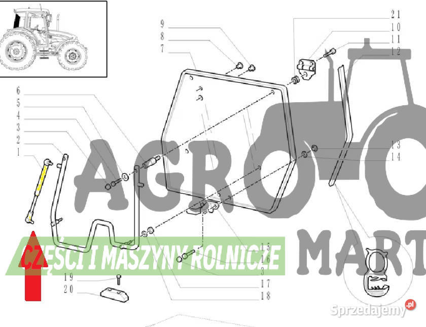 47517738 5089567 SIŁOWNIK GAZOWY TYLNEJ SZYBY TD dolnośląskie Wichrów