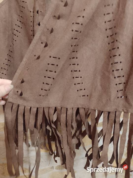 4042 LXL Brązowa kowbojska kamizelka z frędzlami Rozmiar 42(XL) małopolskie Kraków sprzedam