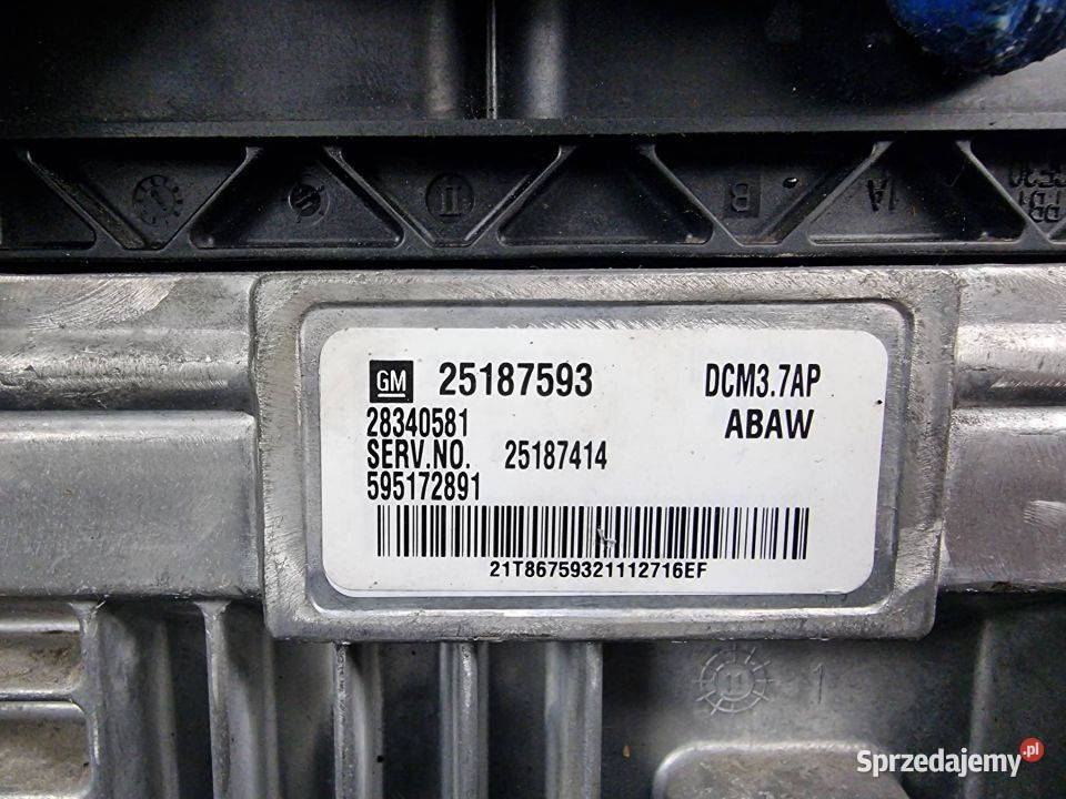 KOMPUTER SILNIKA ECU CHEVROLET CRUZE 25187593 Lipno sprzedam