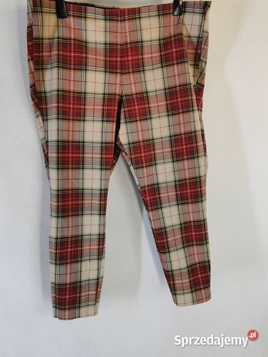 nowe spodnie w kratę 4446 lubelskie