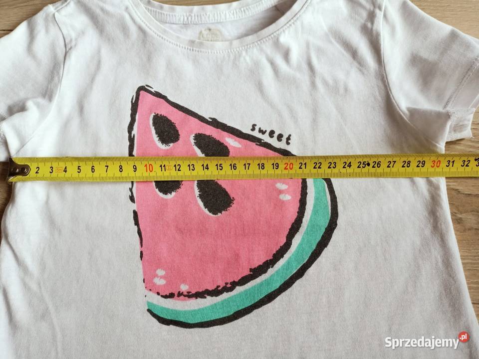 Tshirt koszulka dziewczęca biała arbuz 116 Płock
