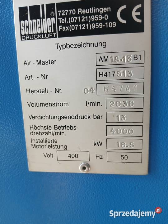 Spreźarka śrubowa SCHNEIDER AM 1813B z Chochołów