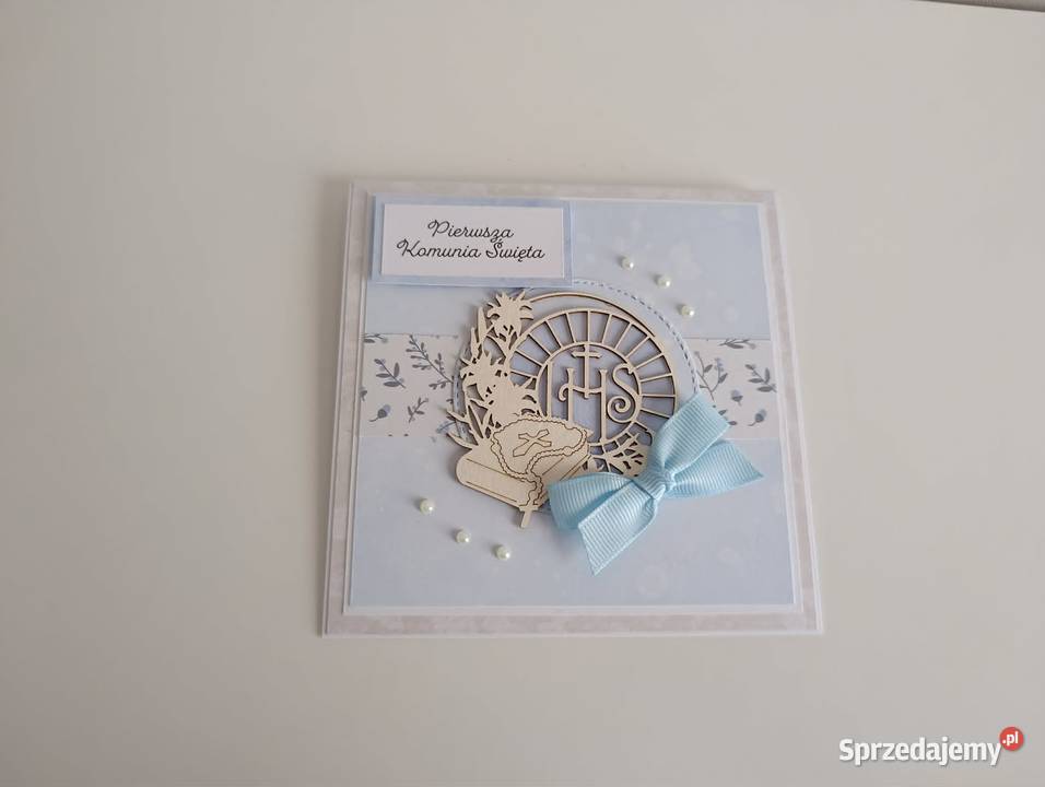 Kartka ręcznie robiona Komunia Święta handmade Łódź sprzedam