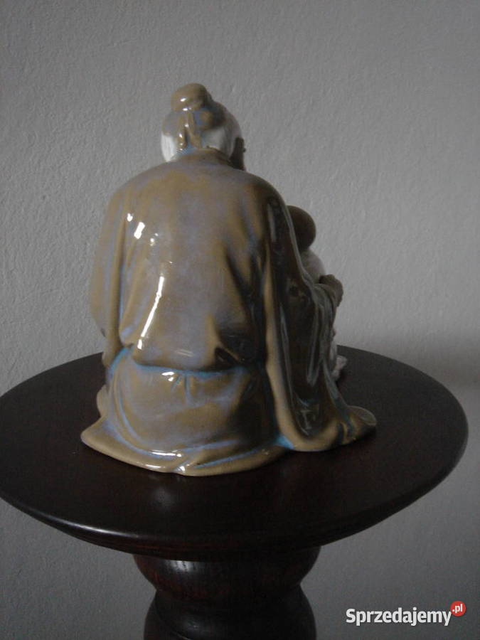 Stara chińska figurka ceramiczna sygnowana łódzkie
