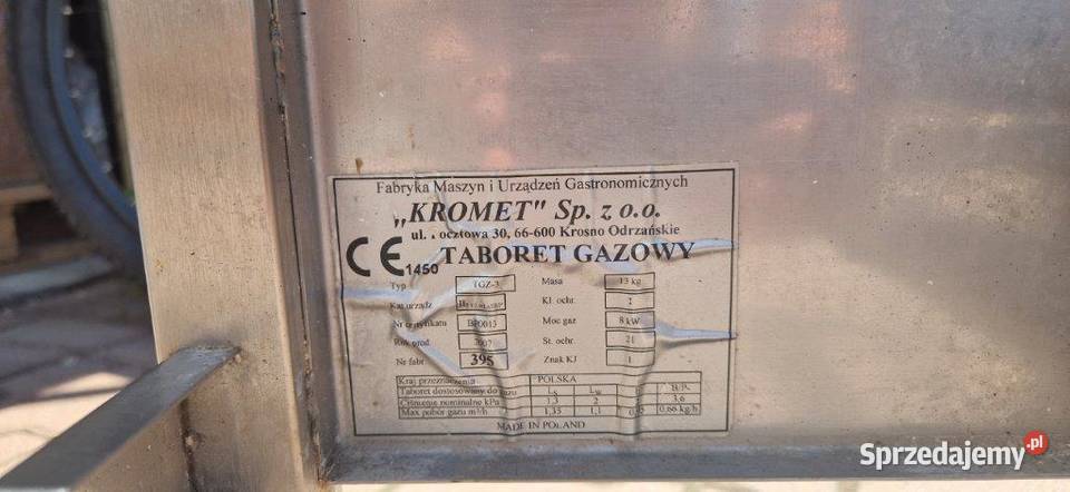 Taboret gazowy 9 kW Kromet 000TG1 Wrocław