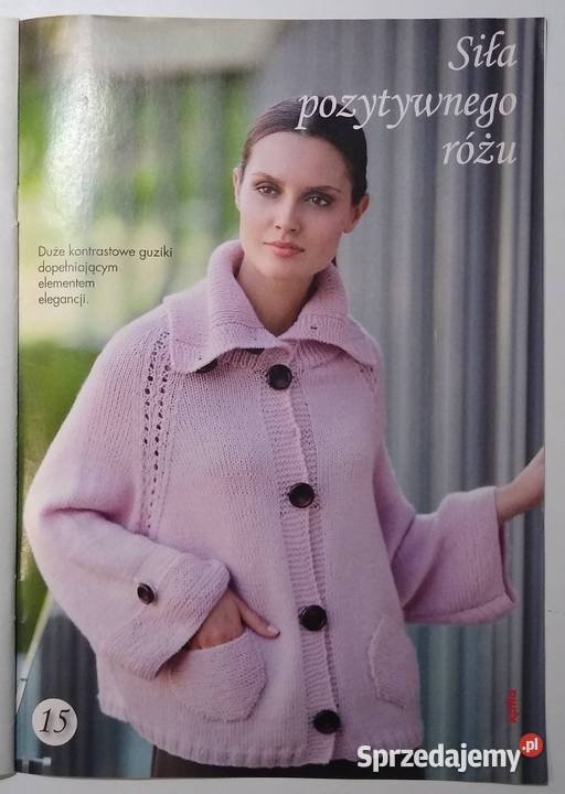 Dama w swetrze 122013 szydełko druty