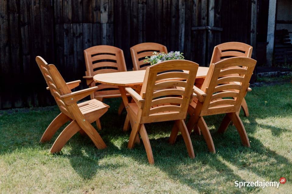 Meble ogrodowe drewniane składane typ X lamel 4 Kalety