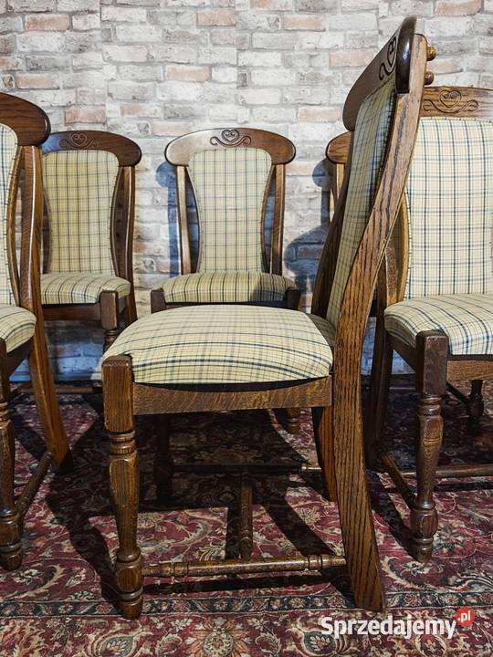 6 porządnych dębowych krzeseł Sandomierz sprzedam