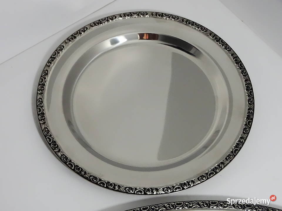 Zestaw 3 dekoracyjnych tac stal nierdzewna lubelskie Biłgoraj