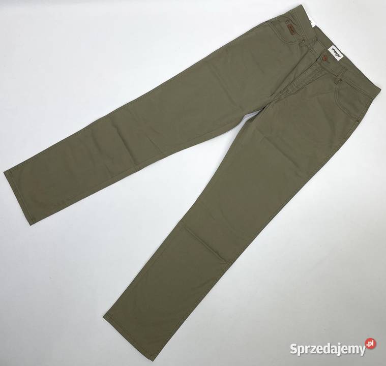 Spodnie męskie Wrangler Texas Slim Dusty Olive Odzież codzienna Częstochowa
