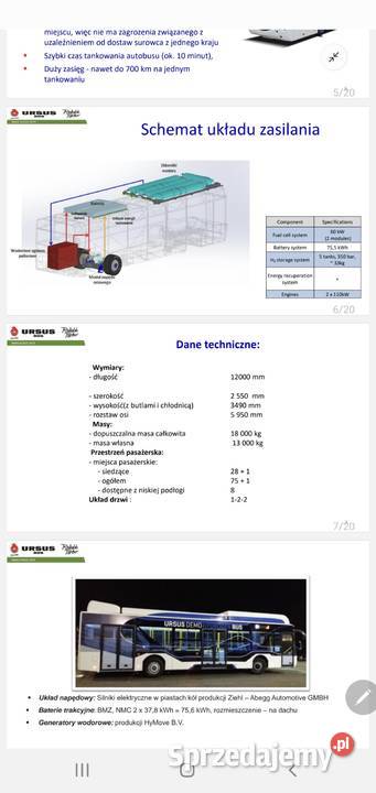 Autobus miejski Ursus Elektryczno wodorowy nieuszkodzony Lublin