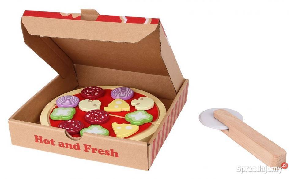 Zabawka drewniana pizza do krojenia dzieci podlaskie