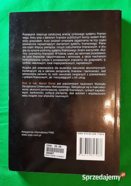 Rynkowy system finansowy Marian Górski mazowieckie Warszawa