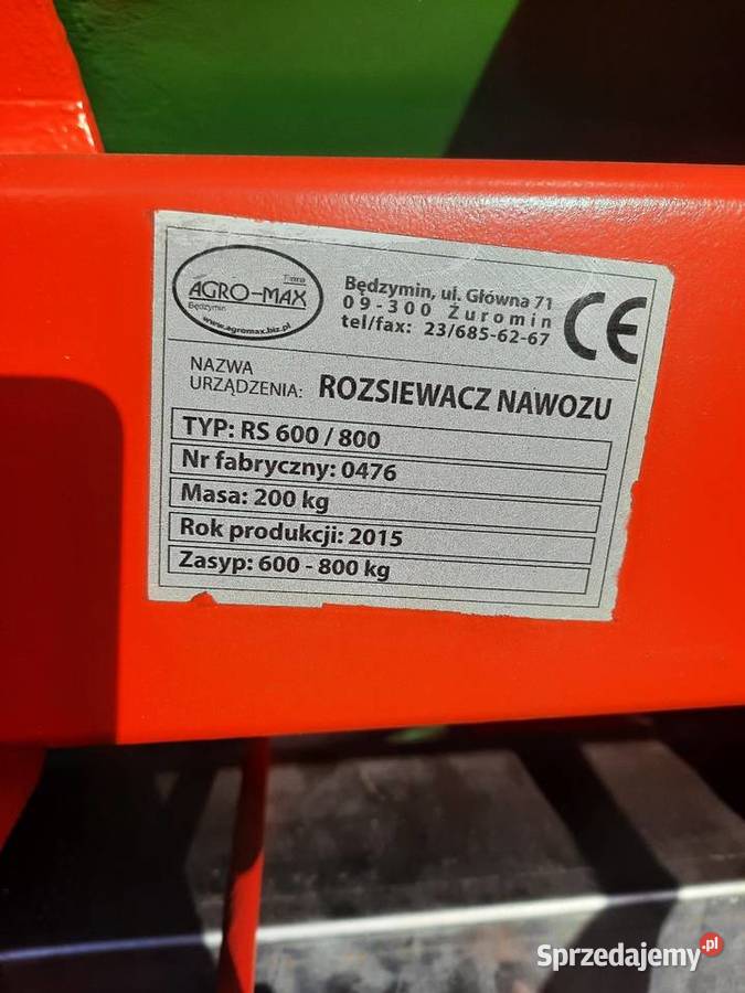 Rozsiewacz nawozu Agro Promar 600800 Wielki Buczek sprzedam
