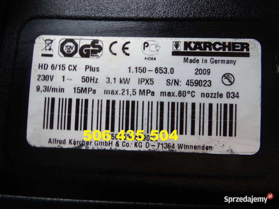Myjka Ciśnieniowa Karcher HD 615 CX mosiężna Radom sprzedam