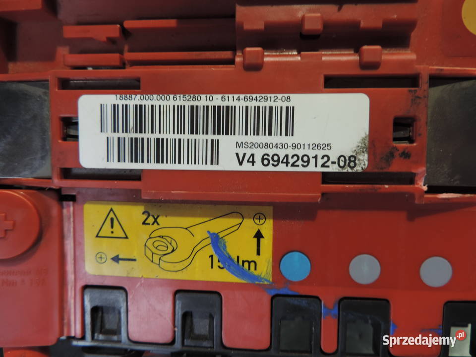 KLEMA PRZEWÓD PLUSOWA PIROTECHNICZNA BMW E90 E92 Części samochodowe Nowy Sącz