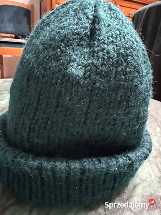 Czapka damska z alpaki zielona handmade Polska Dla kobiet śląskie Częstochowa
